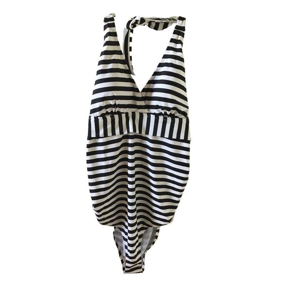 Motherhood Maternity Beach Bump Striped Swimsuit UPF 50+ Size XL New - Picture 3 of 8